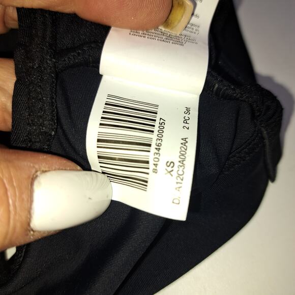 CUPSHE Black Mesh High Waist Bikini Swimsuit Tank Top 2 Pieces BathingSuit XS - Picture 10 of 12